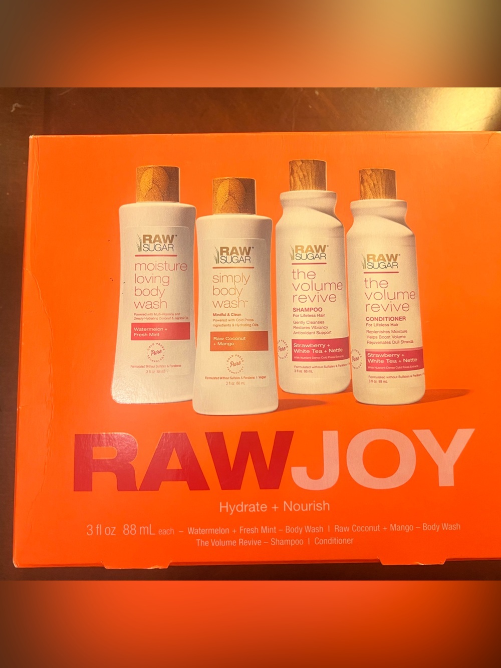 Raw Sugar 'Raw Joy' Bath & Body Gift Set 3oz New